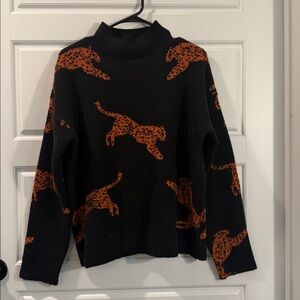 BLACK EASEL JAGUAR SWEATER large